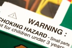 Warning label that says choking hazard Warning label that says choking hazard
